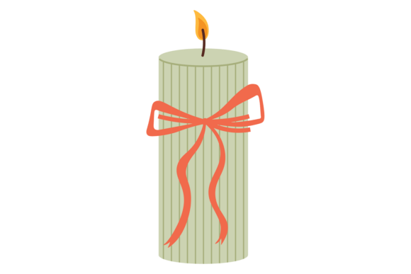 Candle with Red Bow: A Decorative Holiday Typeface for Festive Projects