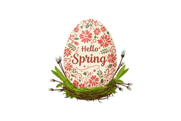 Colorful Decorative Egg with Floral Patt: A Fresh Design Asset