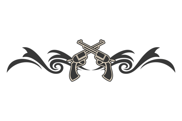 Crossed Guns Header: Bold Decorative Type for Impactful Design