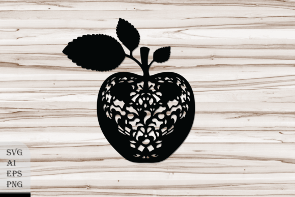 Decorative Apple Silhouette: A Versatile Design Asset