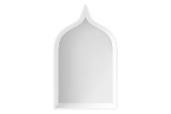 Decorative Arch Window Mockup: White Arabian Facade Elements
