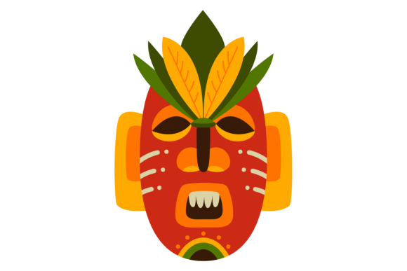 Decorative Ethnic Mask: A Tribal Head Cartoon Icon Guide