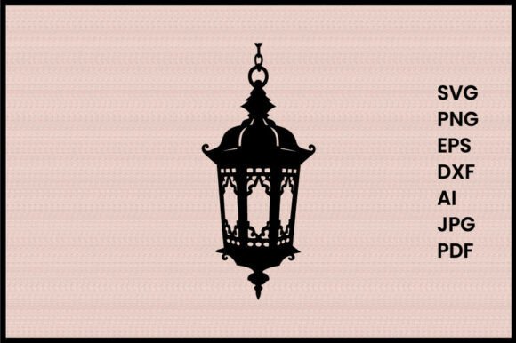 Decorative Hanging Lantern Silhouette: A Timeless Design Asset