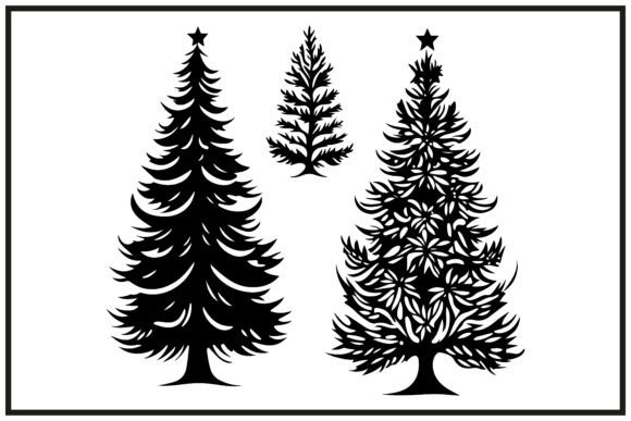 Decorative Pine Trees Silhouette: A Unique Design Asset