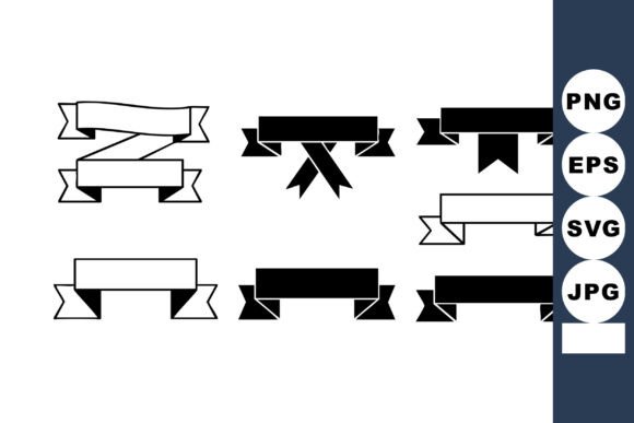 Decorative Vintage Ribbon Banners Set Ve: Classic Accents