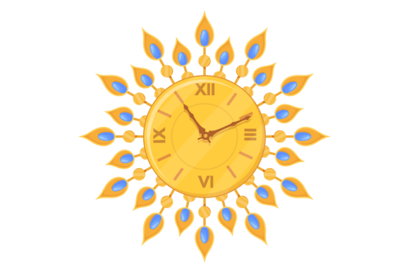 Decorative Wall Clock. Bright Sun Shape: A Radiant Focal Point