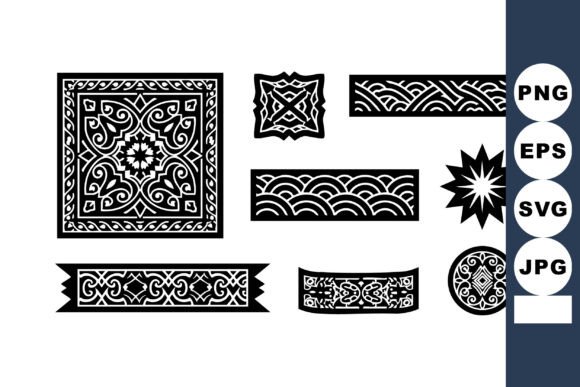 Elevate Your Designs with Ornate Decorative Black and White Vectors