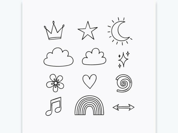 Explore Doodle Style Decorative Symbols & Icons