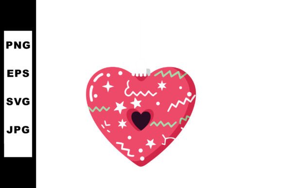 Playful Branding with the Decorative Red Heart with Stars and Zigz