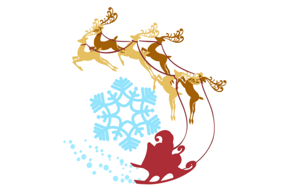 Santa Riding Reindeer Sleigh: A Festive Decorative Typeface