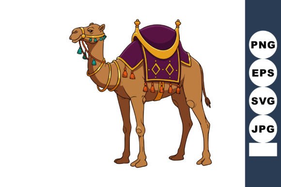 Warm Tranquility: Using the Camel with Decorative Purple and Orange Asset